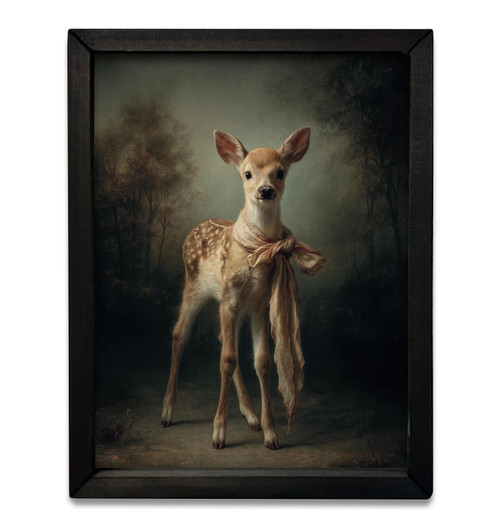 HMK1690 VINTAGE DEER WITH BOW BOX FRAME