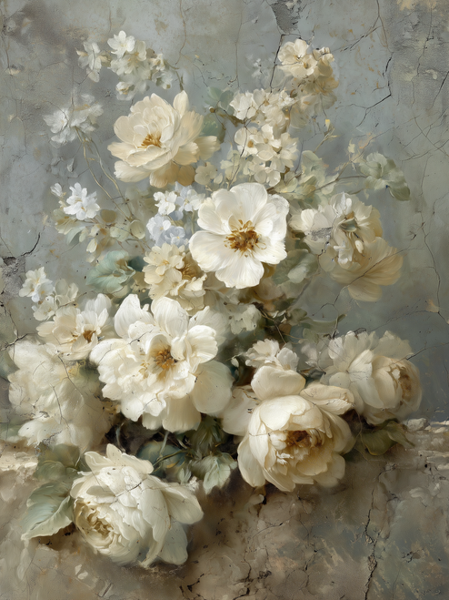 HMK1693 SWEET WHITE FLORALS BOX FRAME