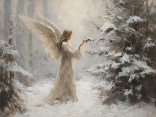 HMK1757 WINTER ANGEL PAINTING BOX FRAME