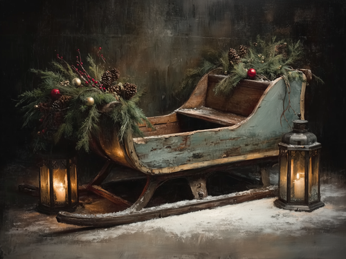 HMK1763 MOODY ANTIQUE SLEIGH BOX FRAME