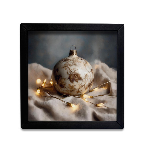 HMK1781 GOLDEN ANTIQUE LIGHTED ORNAMENT BOX FRAME