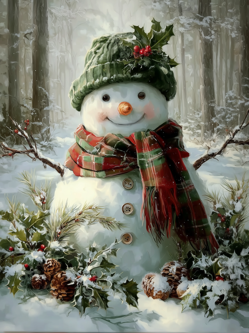 HMK1371 HOLLY SNOWMAN BOX FRAME