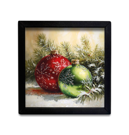 HMK1353 RED GREEN ORNAMENTS BOX FRAME