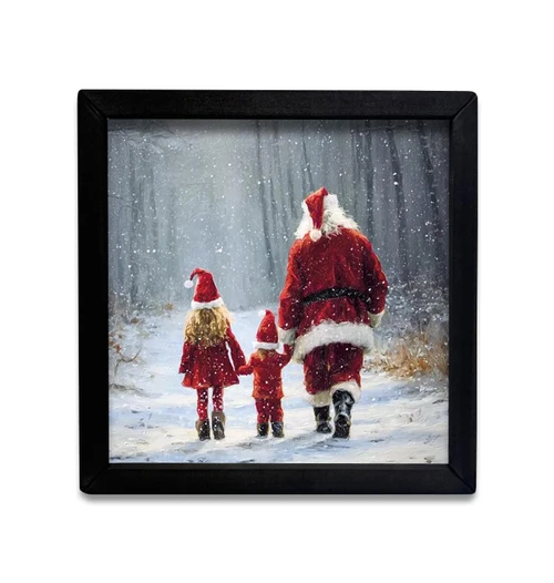 HMK1318 SANTA AND HIS ELVES BOX FRAME
