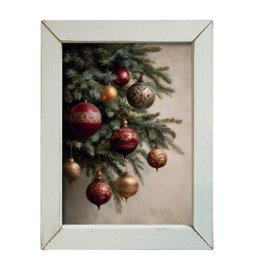 HMK1700L PINE WITH ANTIQUE ORNAMENTS