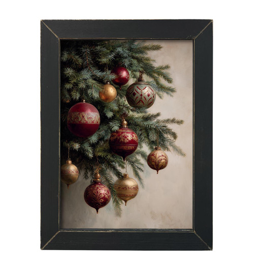 HMK1700L PINE WITH ANTIQUE ORNAMENTS