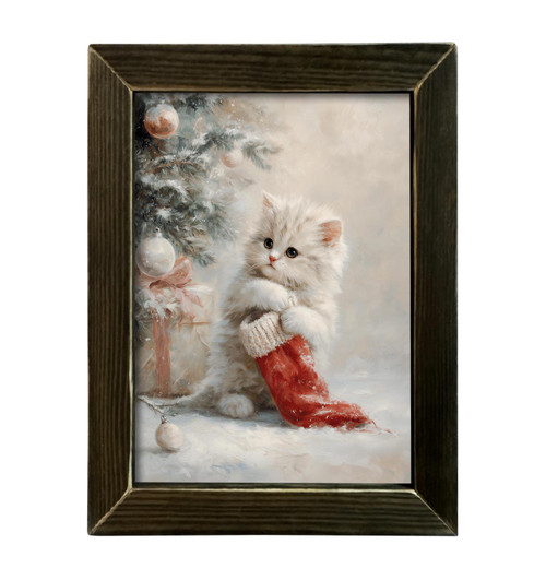 HMK1705L WHITE CHRISTMAS KITTEN