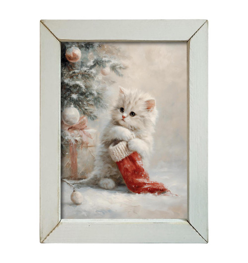 HMK1705L WHITE CHRISTMAS KITTEN