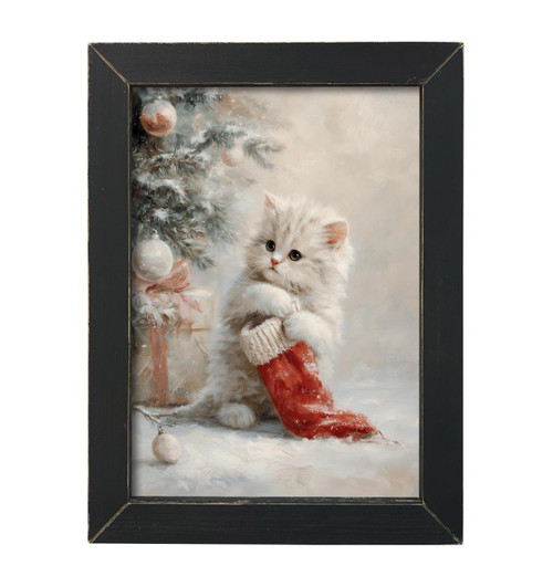 HMK1705L WHITE CHRISTMAS KITTEN
