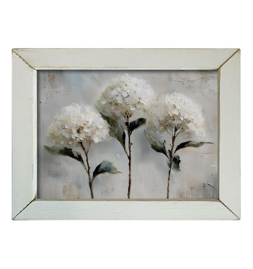 HMK1764L PAINTING OF WHITE HYDRANGEAS