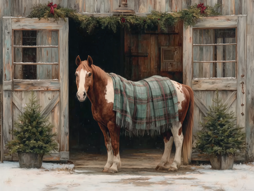 HMK1766L WINTER PAINTED HORSE