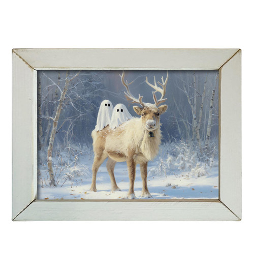 HMK1774L CREAMY REINDEER WITH GHOSTS