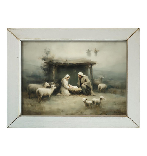 HMK1777L VINTAGE NATIVITY PAINTING