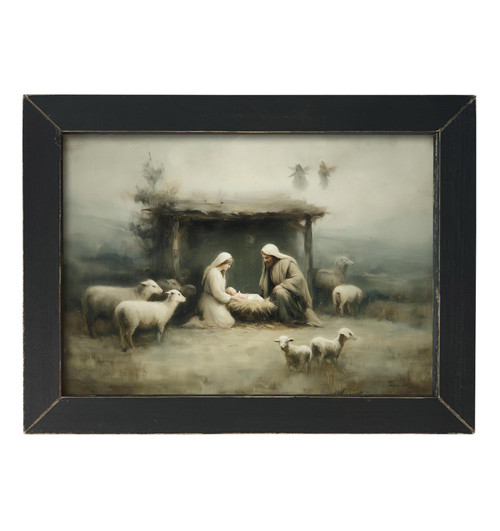 HMK1777L VINTAGE NATIVITY PAINTING