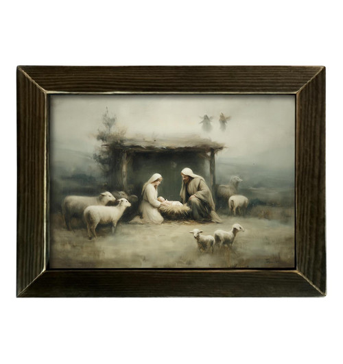 HMK1777L VINTAGE NATIVITY PAINTING
