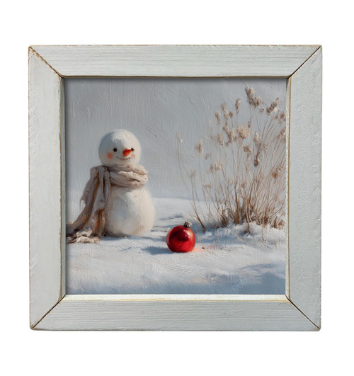 HMK1782L SNOWMAN AND RED ORNAMENT