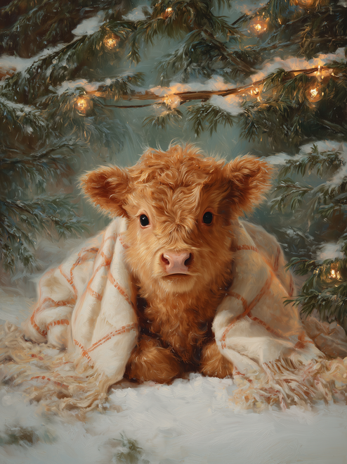 HMK1682L COZY CHRISTMAS CALF