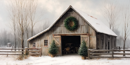 HMK1477L COUNTRY WINTER BARN