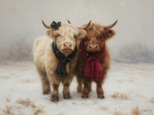 HMK1387L SNOWY HIGHLAND COUPLE