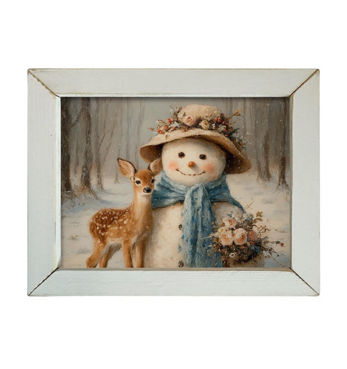 HMK1336L FLORAL SNOWMAN AND REINDEER