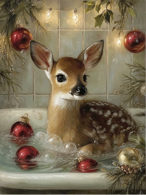 HMK1322L HOLIDAY DEER BATH