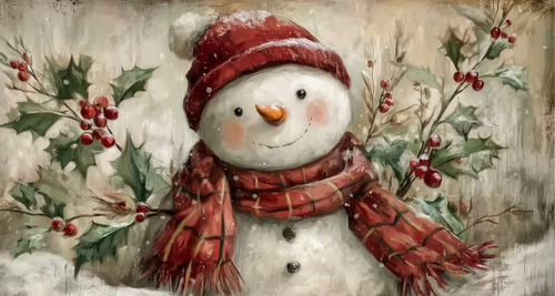 HMK1792L HOLLY SNOWMAN