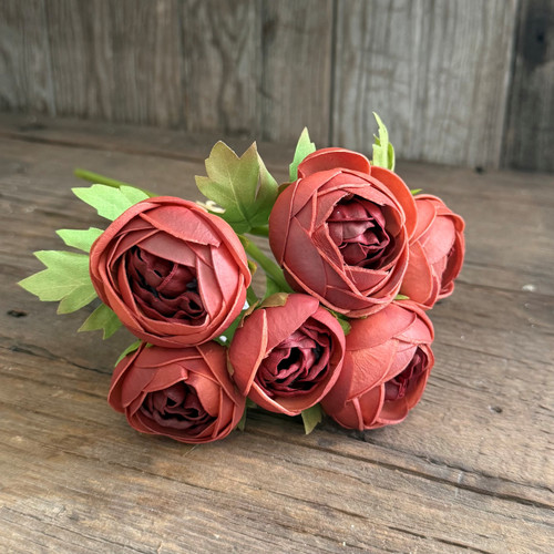 10.75in DARK ORANGE REAL TOUCH RANUNCULUS BUNDLE