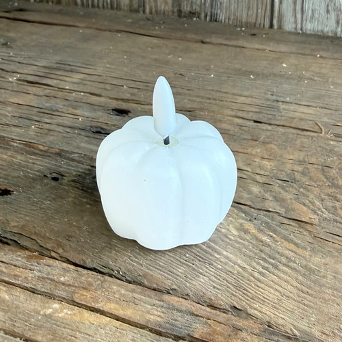 2.5in WHITE WAX LED FLICKER FLAME CNADLE W/TIMER