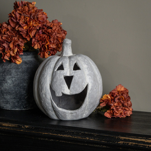 11IN GREY BIG MOUTH PUMPKIN