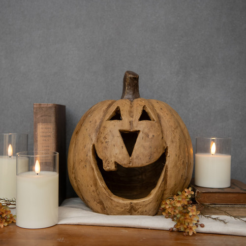 11IN BEIGE BIG MOUTH PUMPKIN