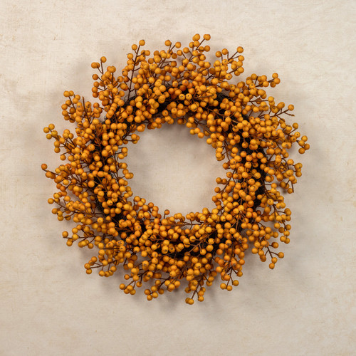 22IN DARK YELLOW BERRY WREATH