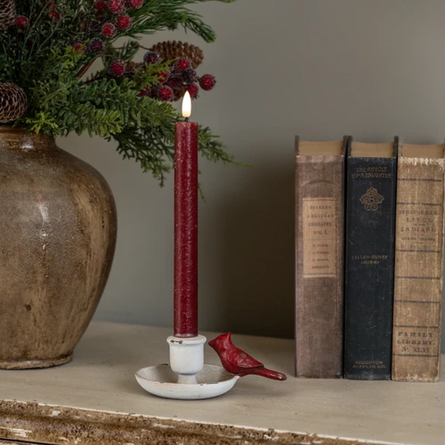 CARDINAL TAPER CANDLE HOLDER