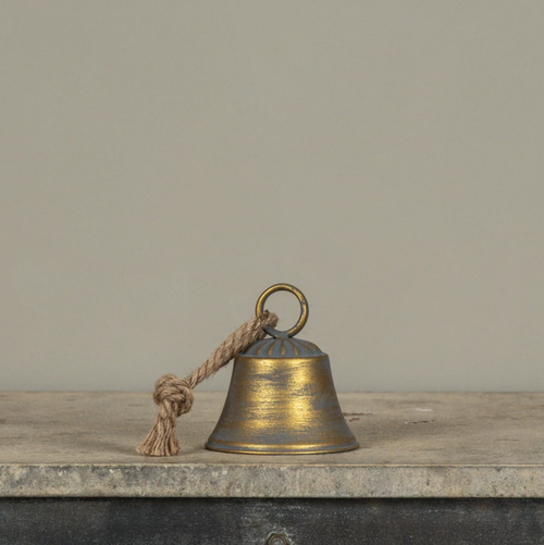 4.5IN AGED GOLD BELL