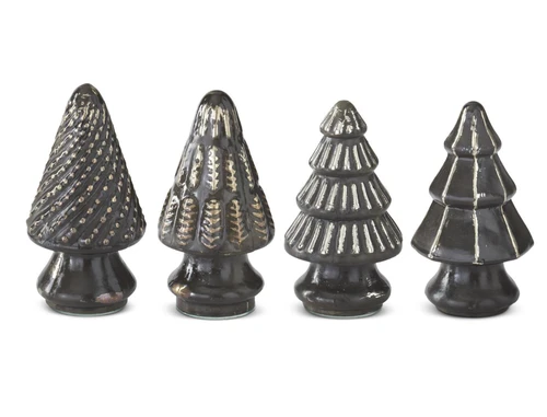 ASST MINI PEWTER MERCURY GLASS CHRISTMAS TREES (EACH)