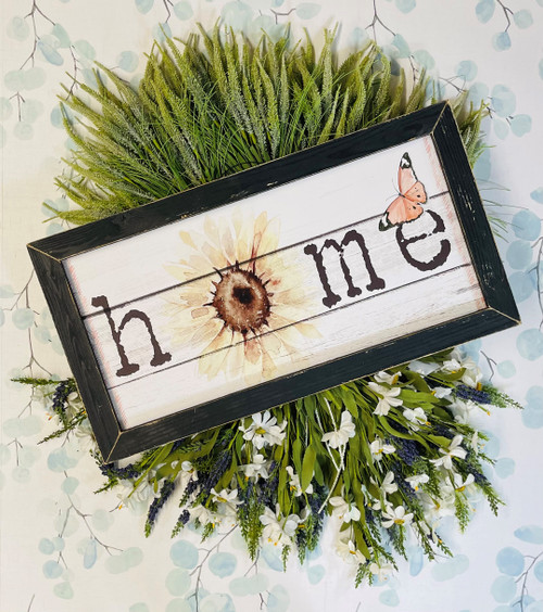 181859D Home with Sunflower, Black Wash Frame