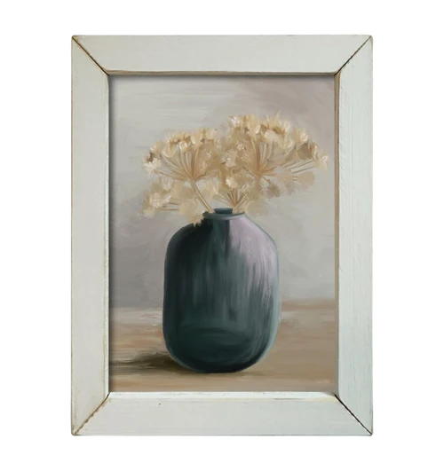 FEN859 Blue Glass with Dried Stems CLEARANCE