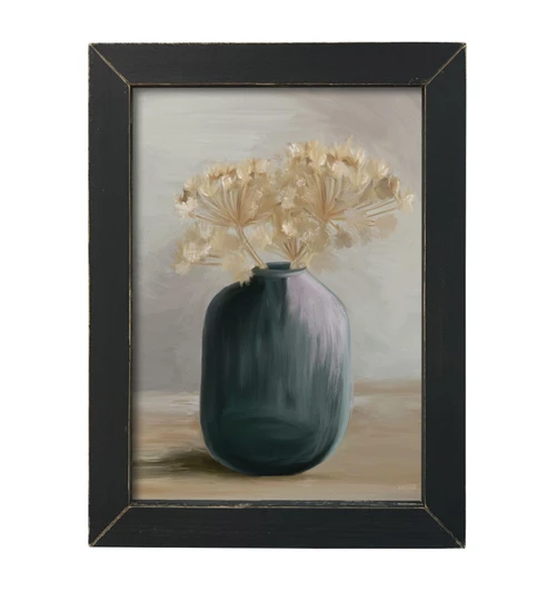 FEN859 Blue Glass with Dried Stems CLEARANCE