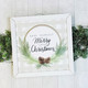 Pine Wreath Christmas White Frame