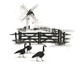 195227D Windmill Geese Picture