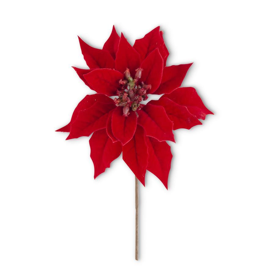 9 Inch Red Poinsettia Pick JanMichaels Art and Home