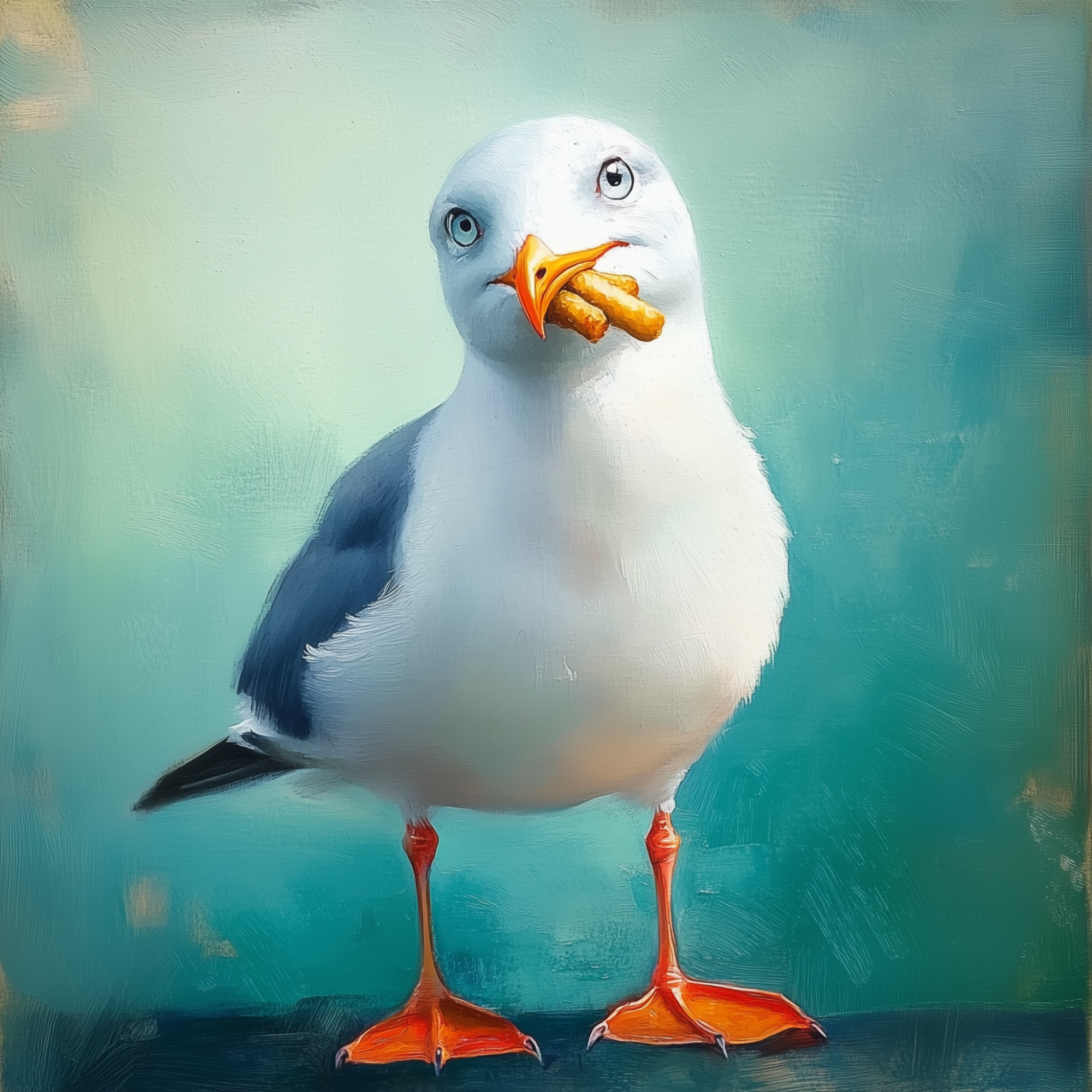 HMK227 Seagull with a French Fry Box Frame - JanMichaels Art and Home