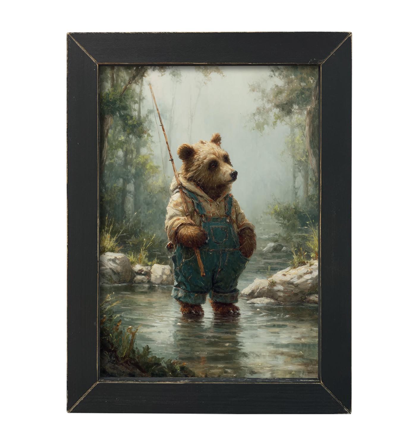 Shop HMK1588L Creek Dad Bear Art | Rustic Woodland Wildlife Decor