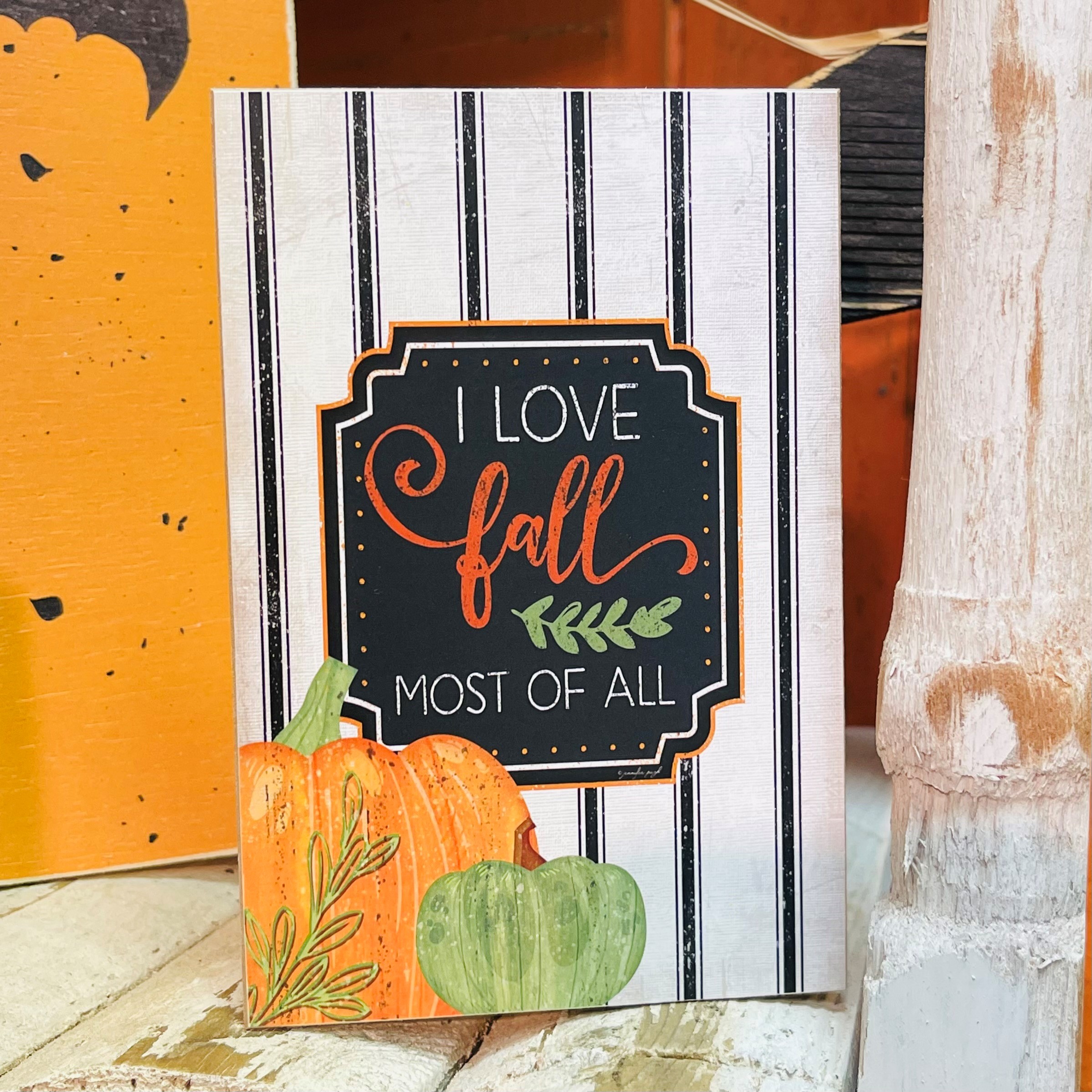 JP6805 I Love Fall Block CLEARANCE - JanMichaels Art and Home