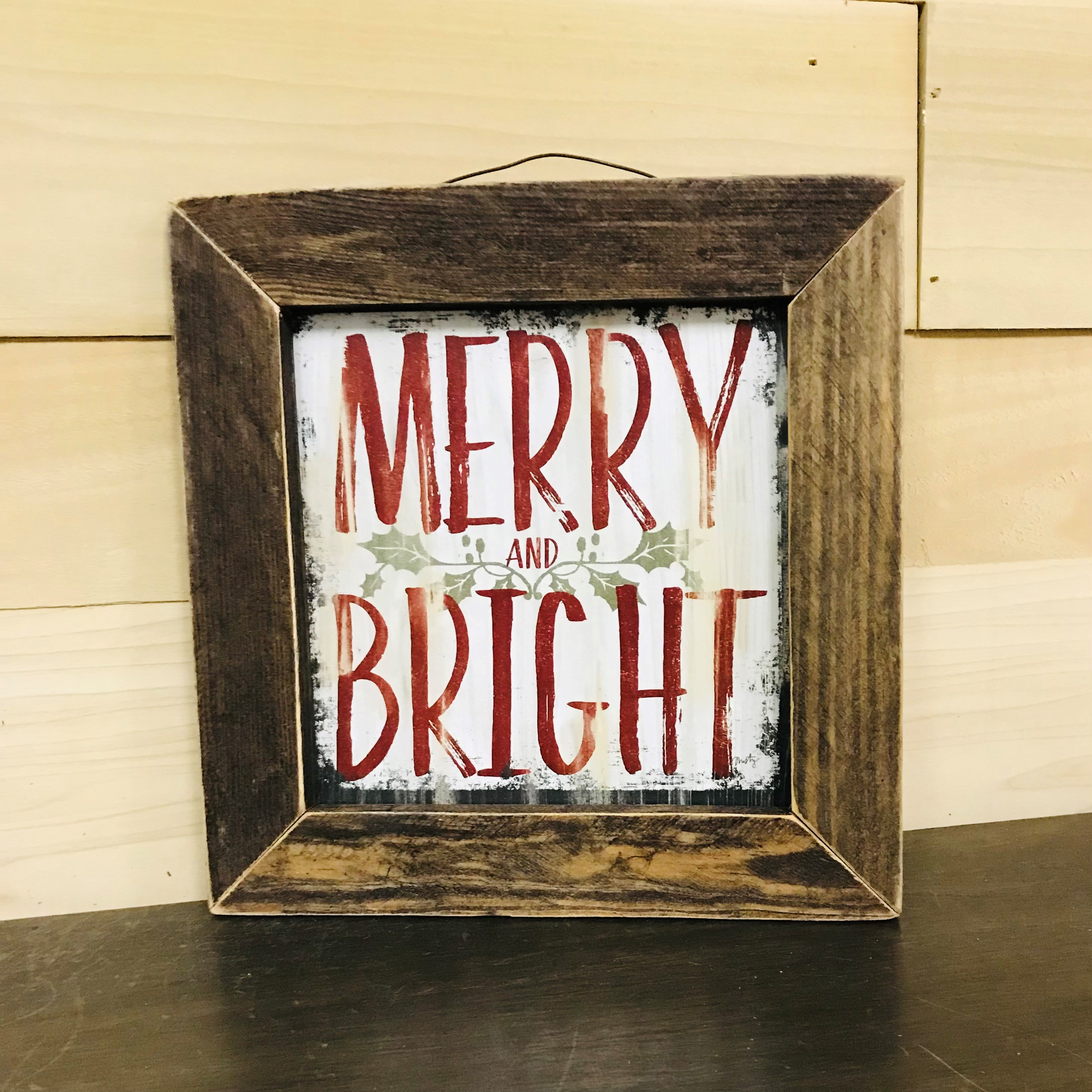 Merry and Bright Sign Natural, Beige