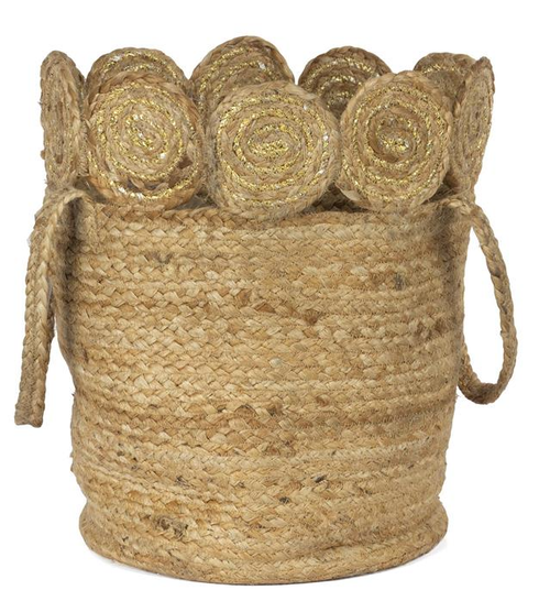 Gold Swirl Jute Containers SALE - JanMichaels Art and Home
