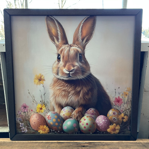 Brown Rabbit Frame HMK222 Easter Brown Rabbit Box Frame - JanMichaels Art and Home
