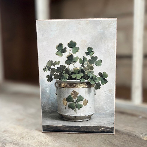 JO222 Irish Clover Block - JanMichaels Art and Home