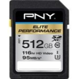 P-SDX512U3H-GE - PNY Elite Performance 512GB Class 10 SDXC UHS-I (U1) Flash Memory Card