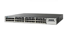 WS-C3850-48PW-S - Cisco Catalyst 3850 48-Ports 10/100/1000Base-T RJ-45 PoE+ Manageable Layer2 Rack-mountable 1U and Desktop Stackable Switch
