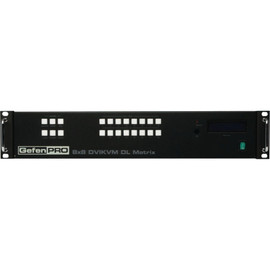 GEF-DVIKVM-848DL-PB - Gefen 8x8 DVI KVM Dual Link Matrix w/ Push Button Control 8 Computers 3840 x 2400 1 x Network (RJ-45) 24 x USB 16 x DVI Rack-mountable 2U